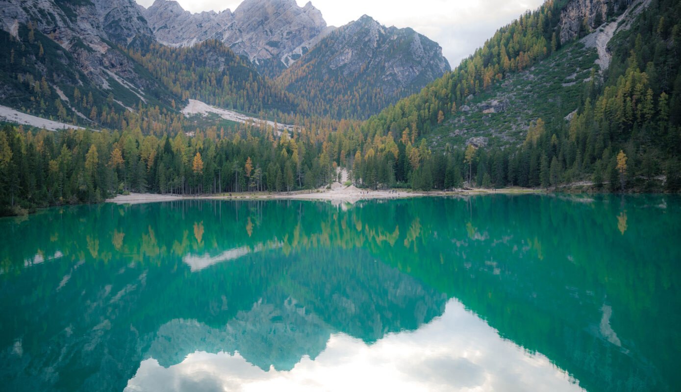 Pragser Wildsee boathouse iconic image