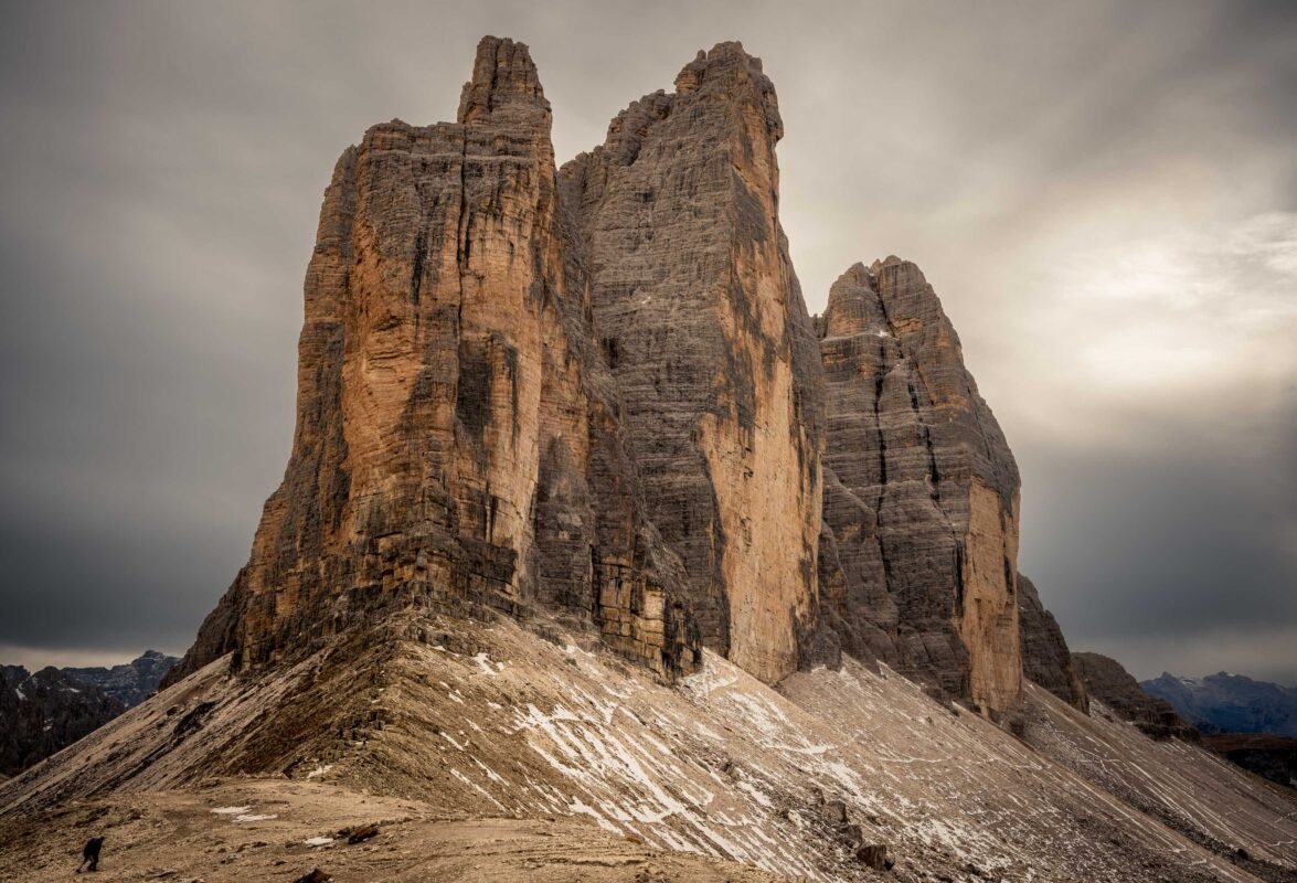 Rifugio Locatelli with views of the north face of the Drei Zinnen