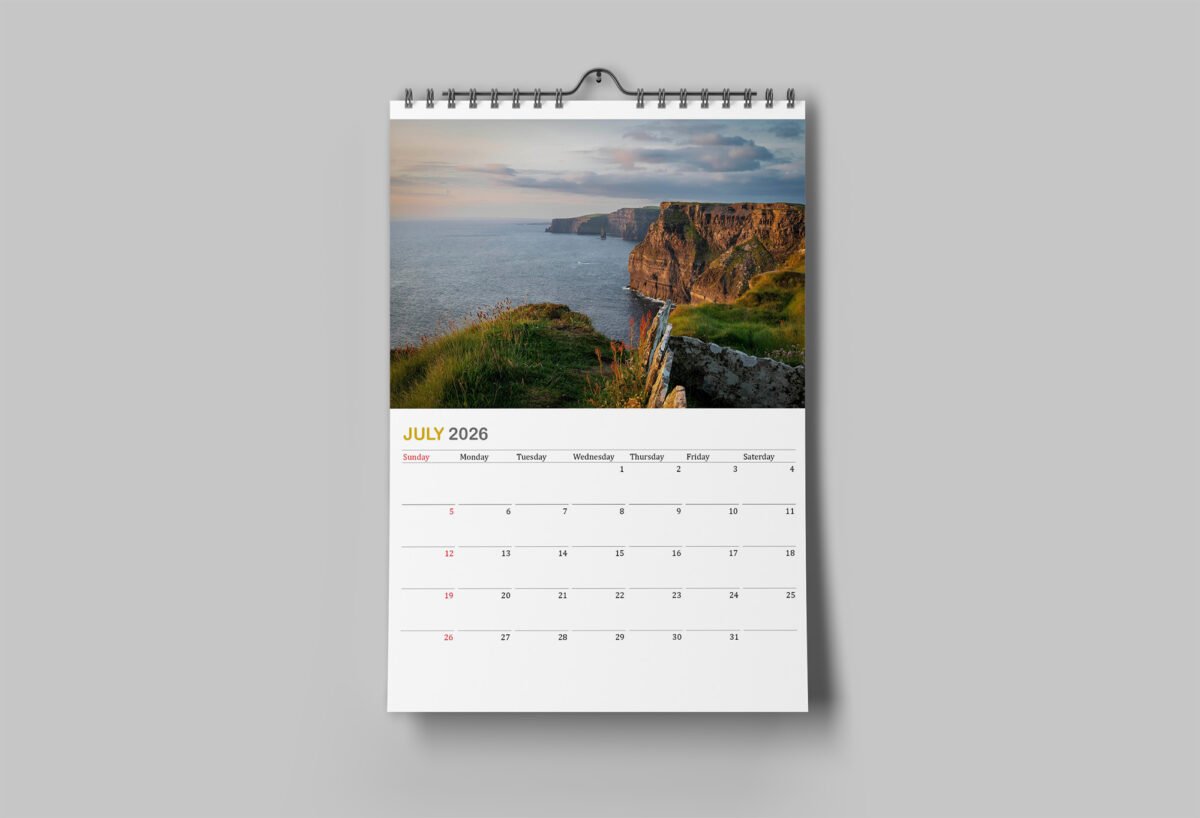 Calendar with photos from Ireland