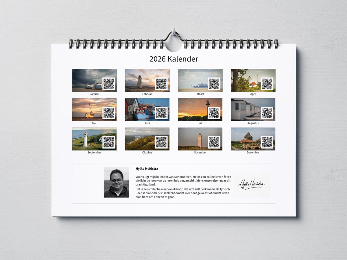 calendar with photos from Denmark