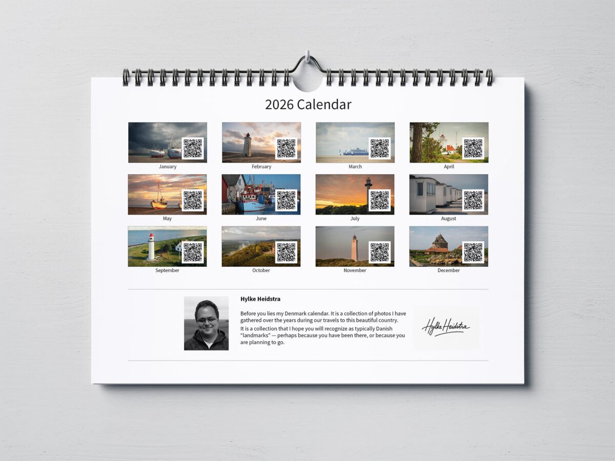 calendar with photos of Denmark