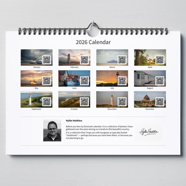 calendar with photos of Denmark