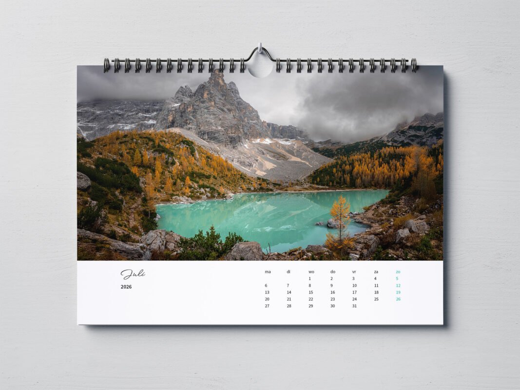 calendar with photos from Dolomites