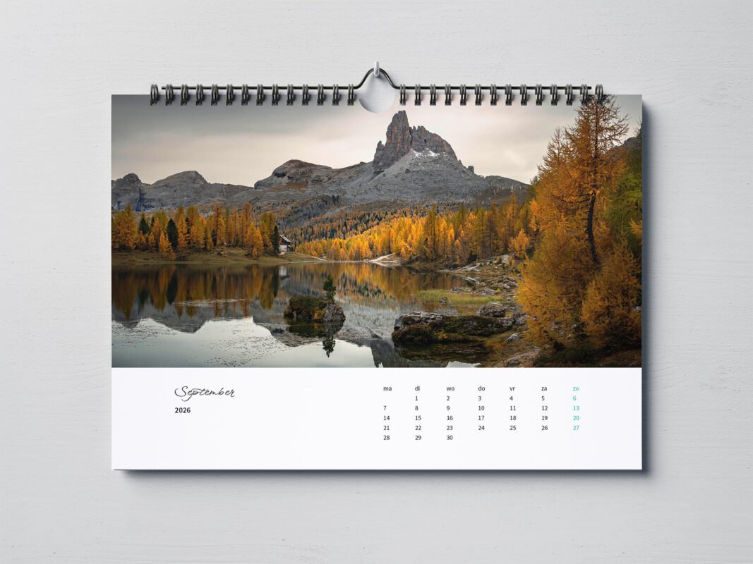 calendar with photos from Dolomites