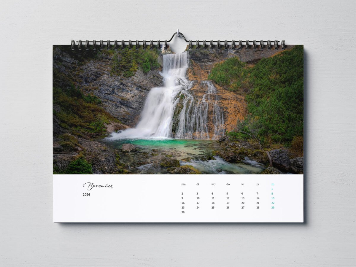 calendar with photos from Dolomites