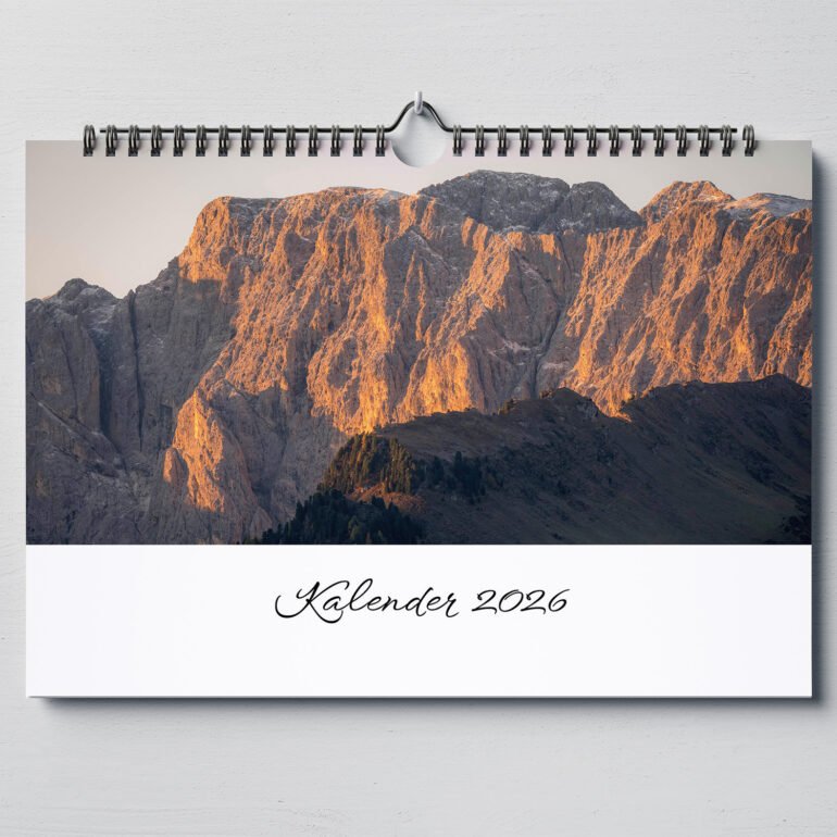 calendar with photos from Dolomites