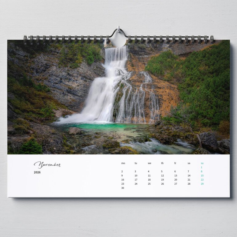 calendar with photos from Dolomites