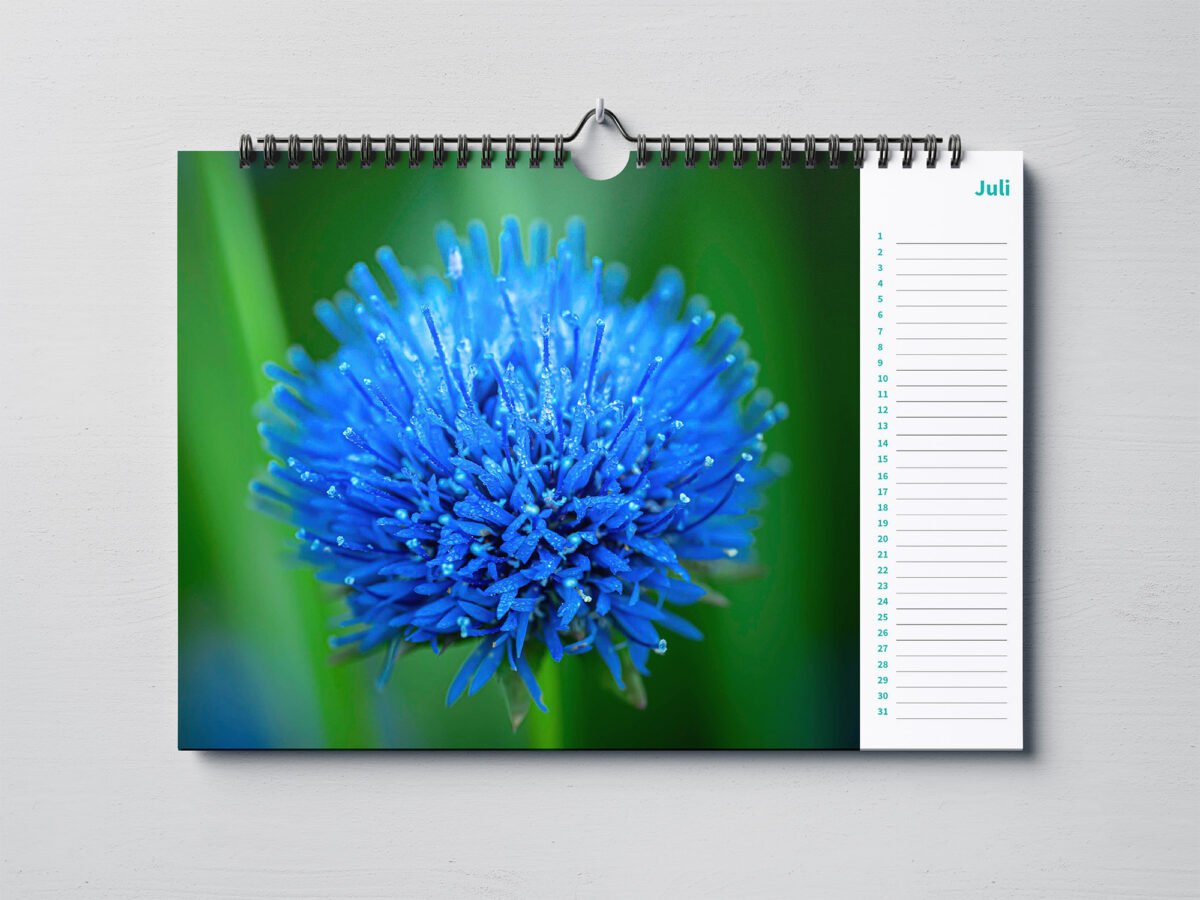 calendar with close up photos