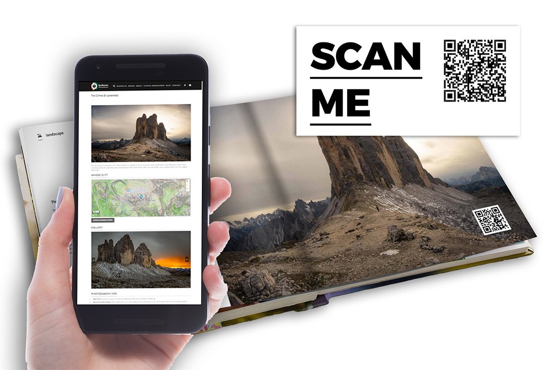QR-code in Dolomietenboek met wandelroute en GPS-details