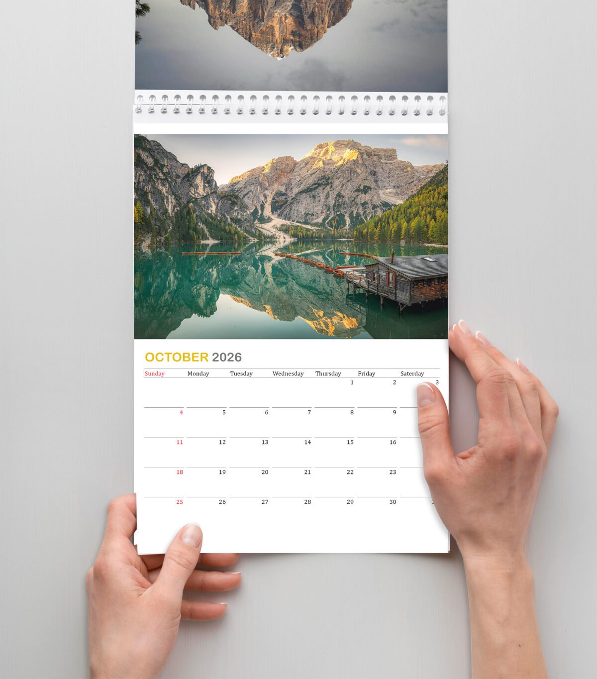 calendar with photos from Dolomites