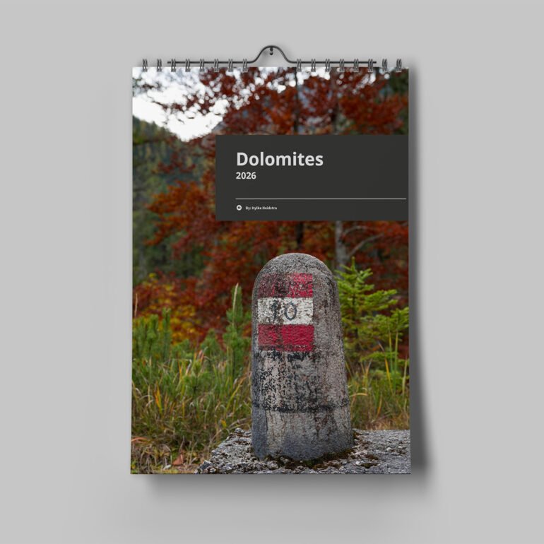 calendar with photos from Dolomites