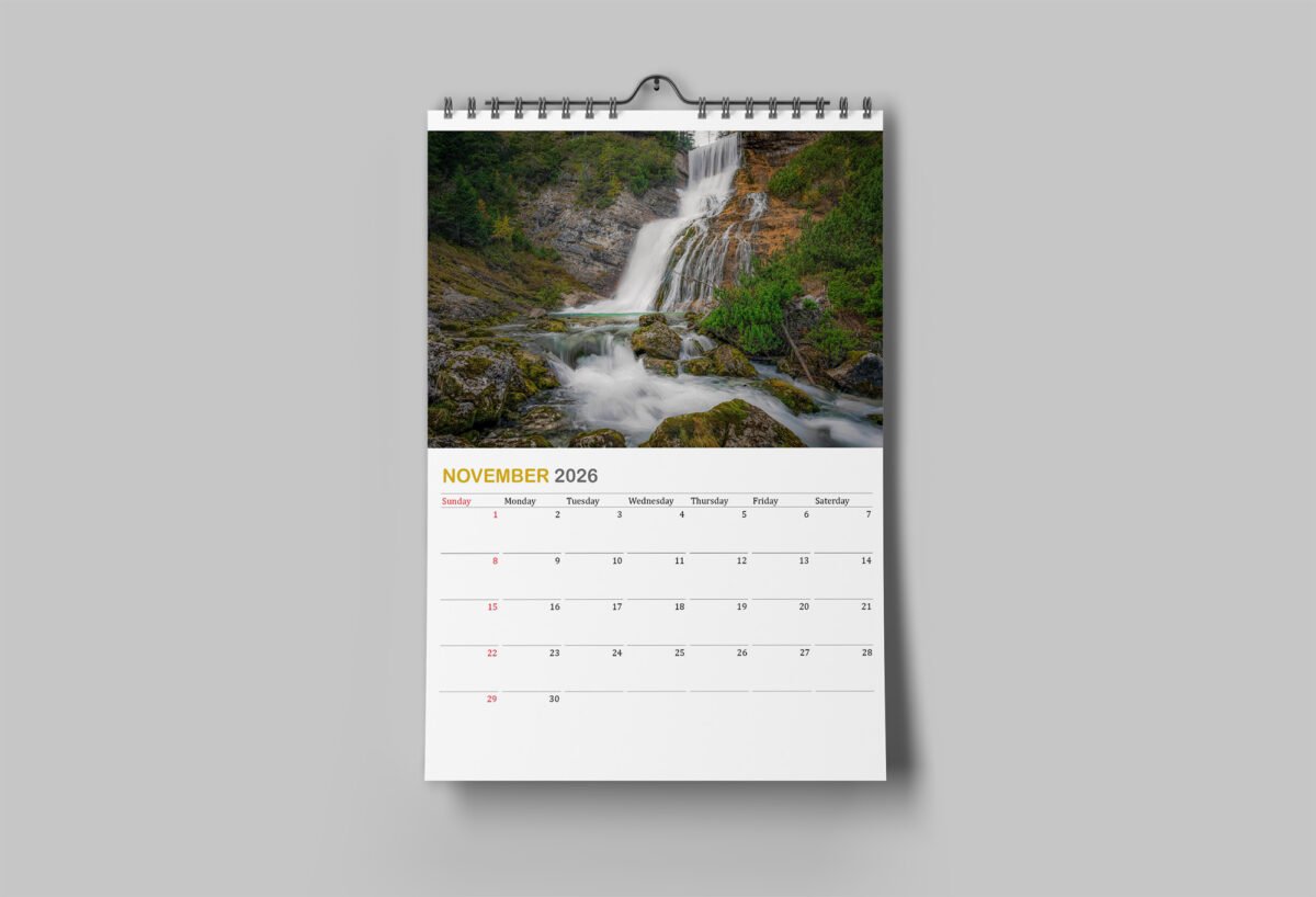 calendar with photos from Dolomites
