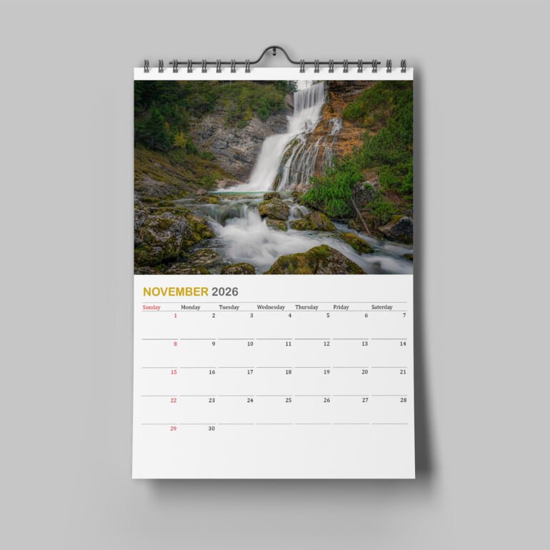 calendar with photos from Dolomites