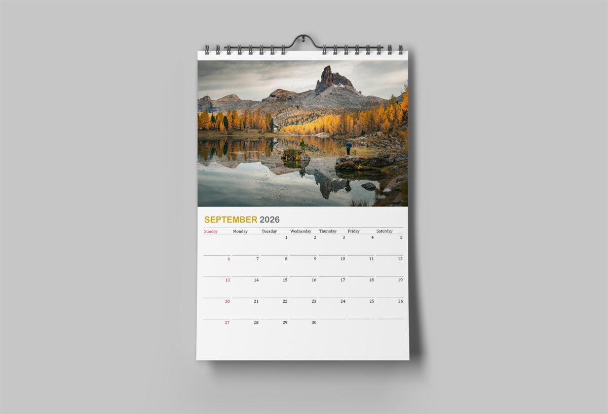 calendar with photos from Dolomites