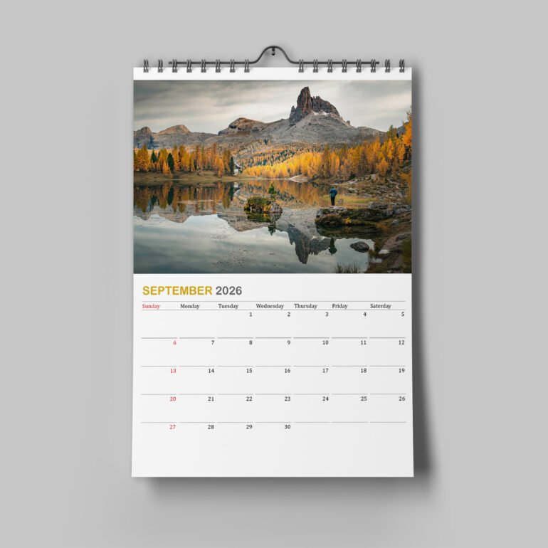 calendar with photos from Dolomites