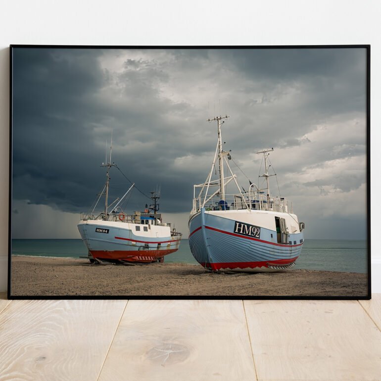 fine art print of fishingboats on the ebach