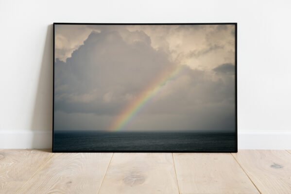 fine art print of rainbow above the north sea