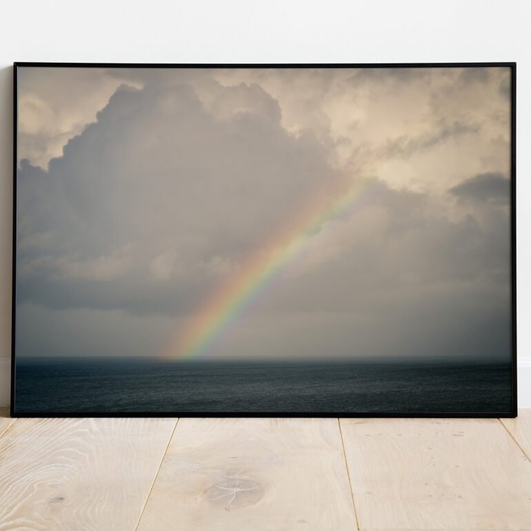 fine art print of rainbow above the north sea