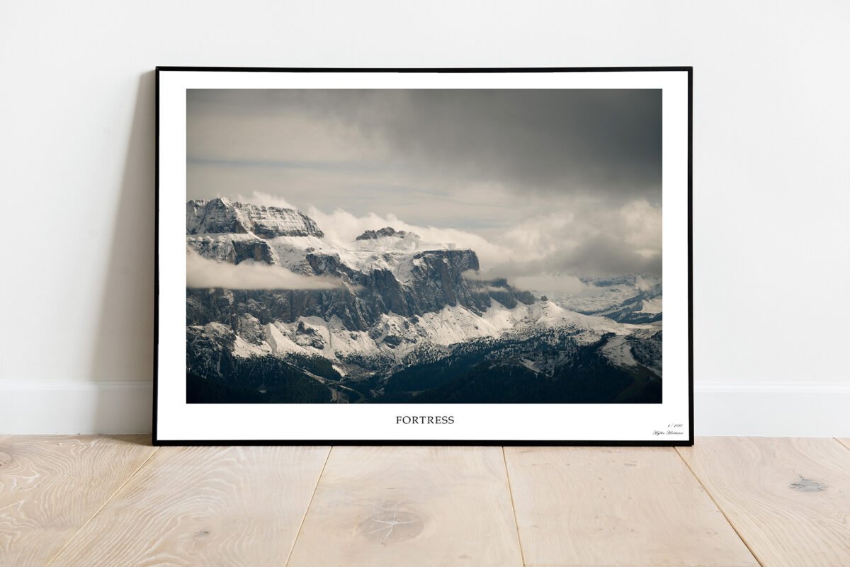 fine art print of rugged mountain peaks