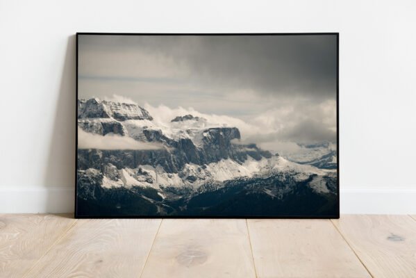 fine art print of rugged mountain peaks