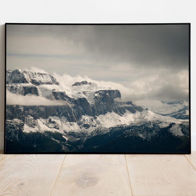 fine art print of rugged mountain peaks