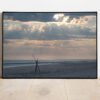 fine art print of stick on the beach at sunset