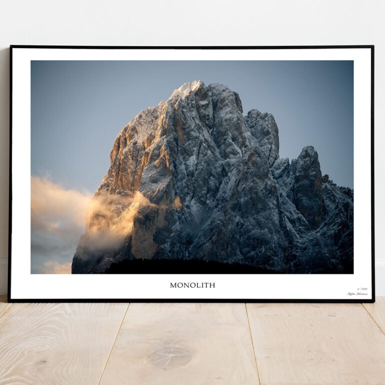 fine art print of mountain peak
