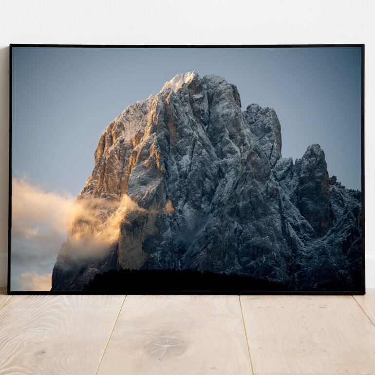 fine art print of mountain peak