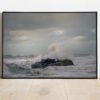 fine art print of waves hitting shore at Denmark