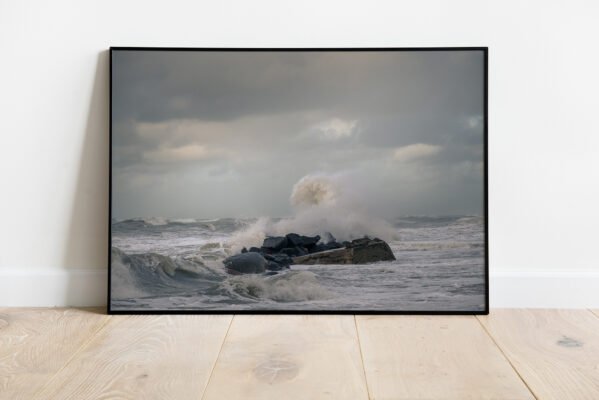 fine art print of waves hitting shore at Denmark