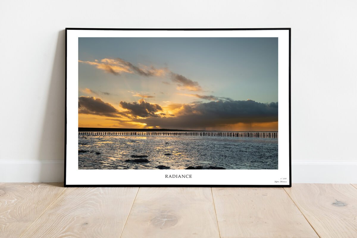 fine art print of sunset at the coast