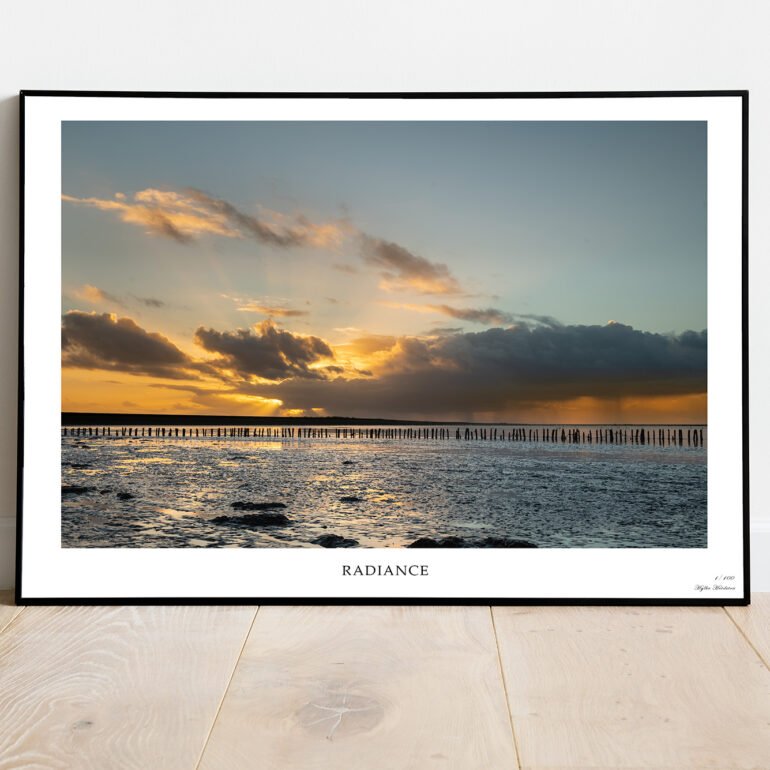 fine art print of sunset at the coast