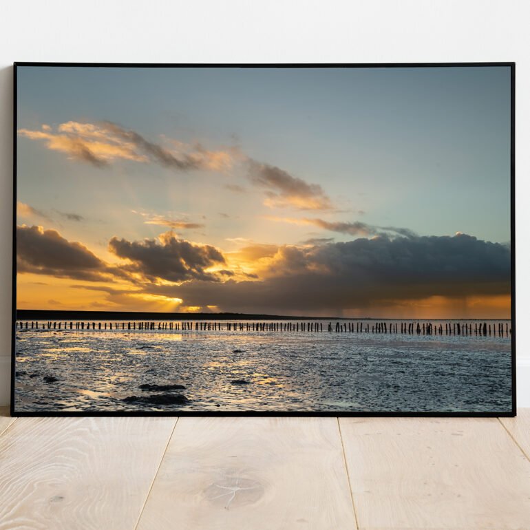 fine art print of sunset at the coast