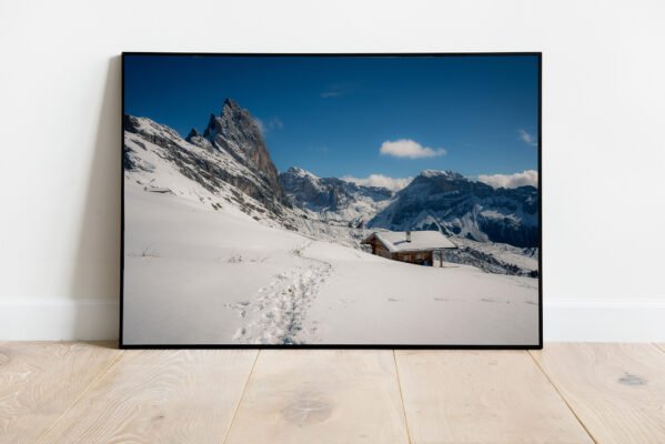 fine art print of mountains and snow