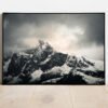 fine art print of a snowy mountain peak