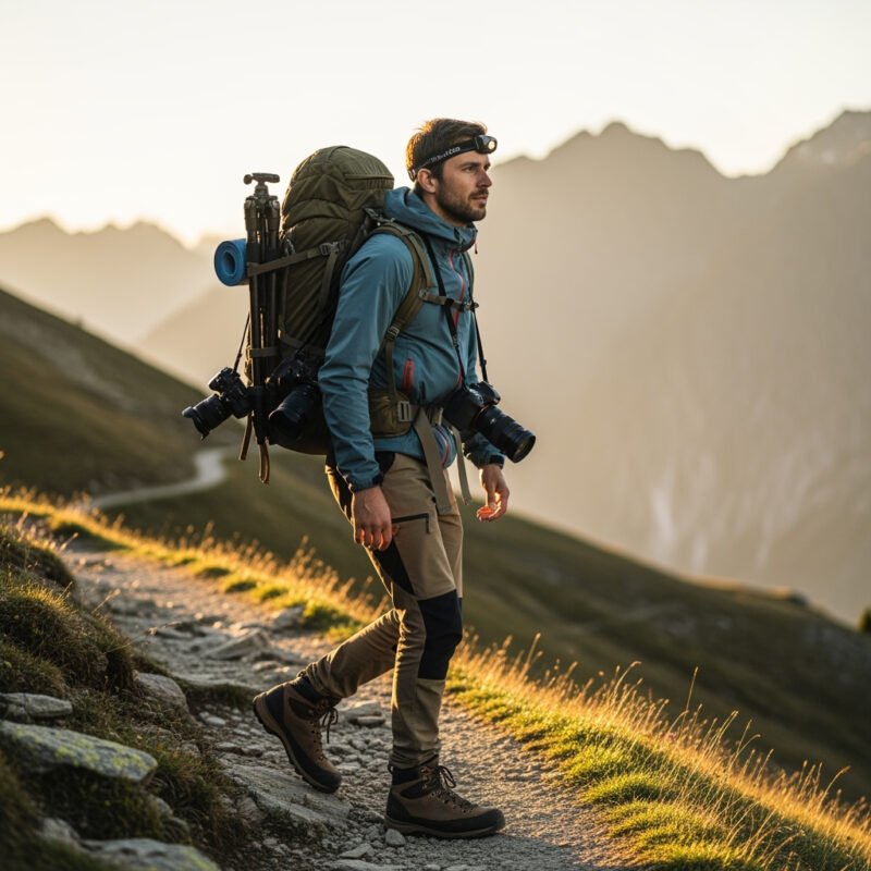 landscape photographer wearing his gear