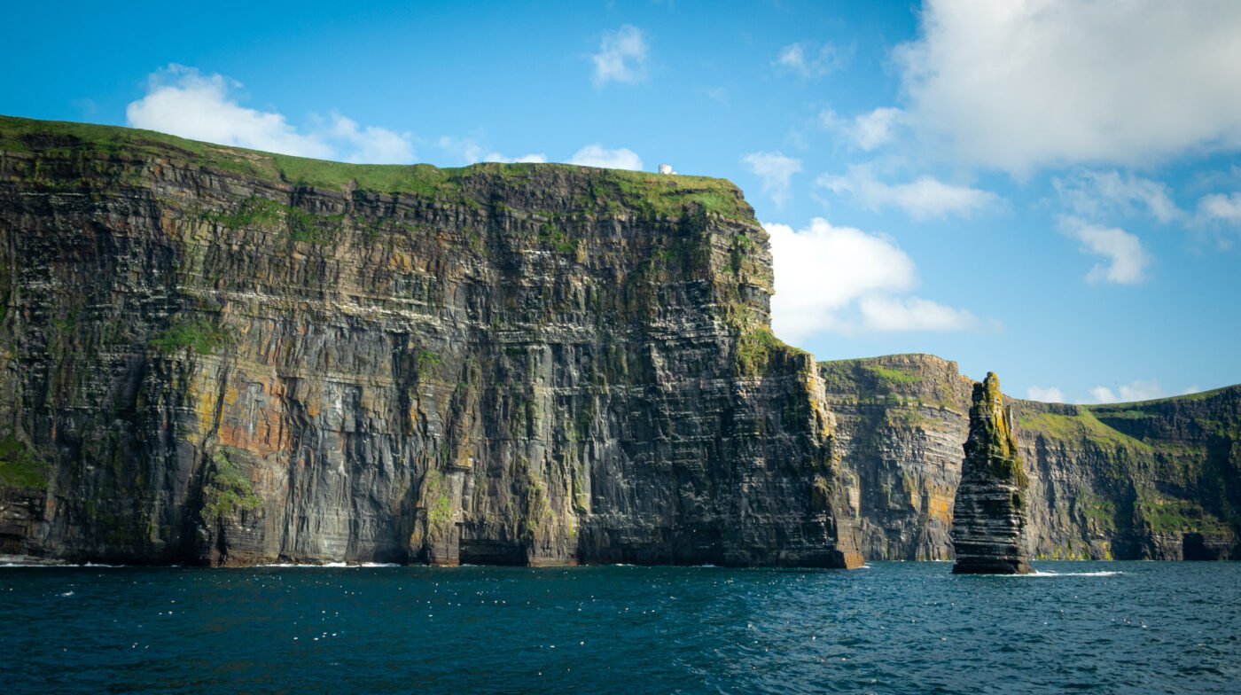 Cliffs of Moher from sea boat trip return Doolin