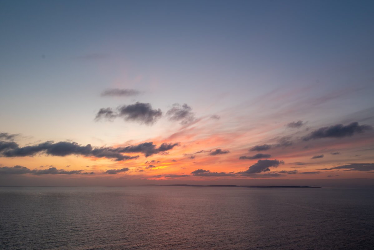 Cliffs of Moher sunset Aran Islands view