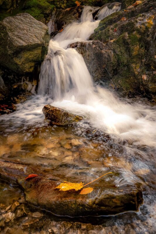 Waterfall detail moss rocks