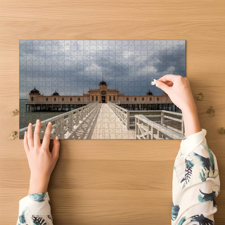 puzzel van badhuis in Zweden