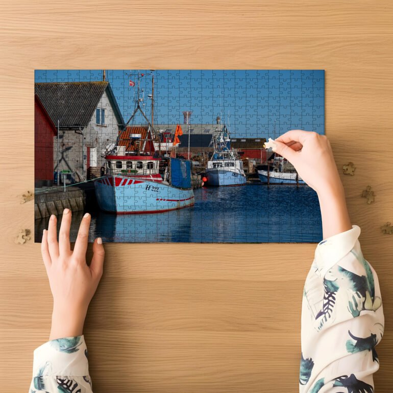 puzzel van haven in Denemarken