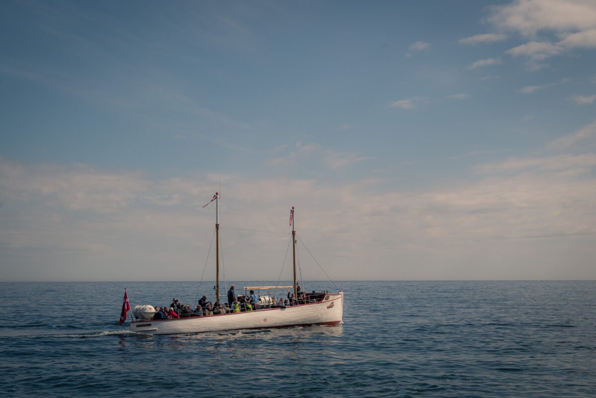 The historic wooden ship M/S Thor at Gudhjem harbour