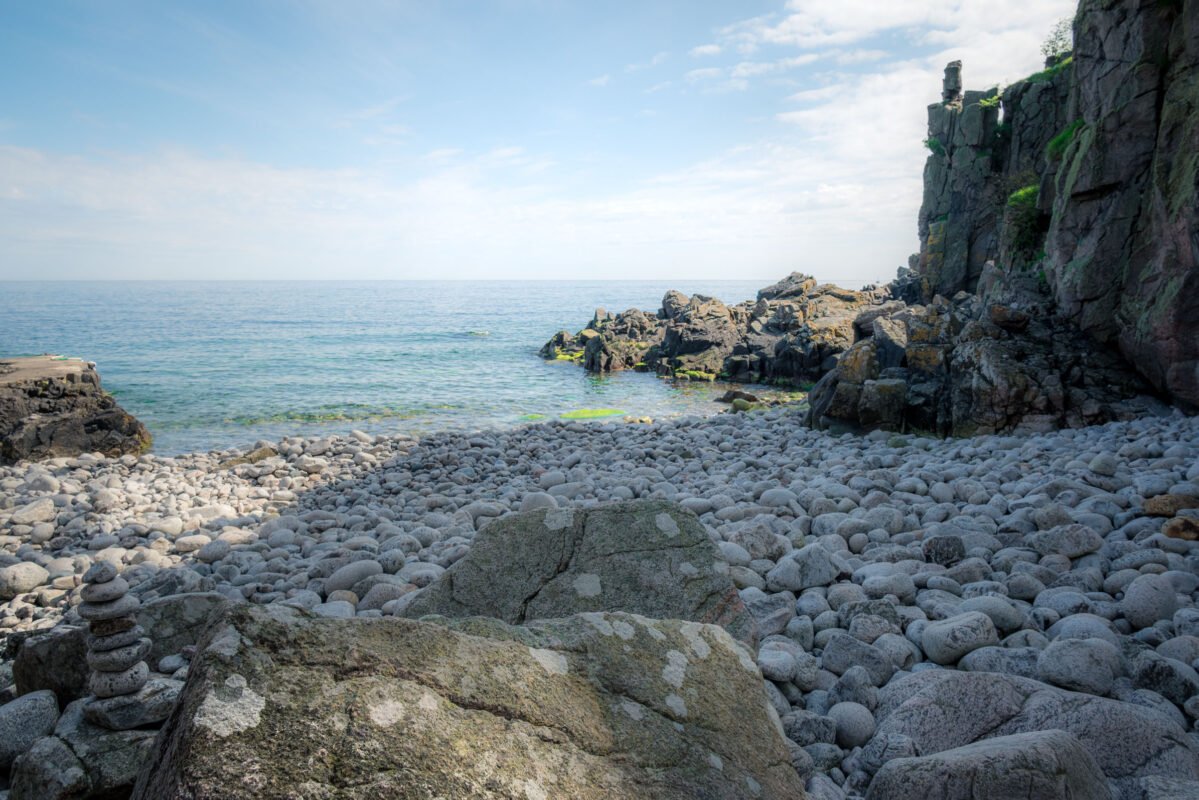 View over cliffs and Baltic Sea Bornholm