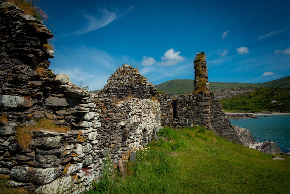 Abbey Island cemetery Celtic crosses