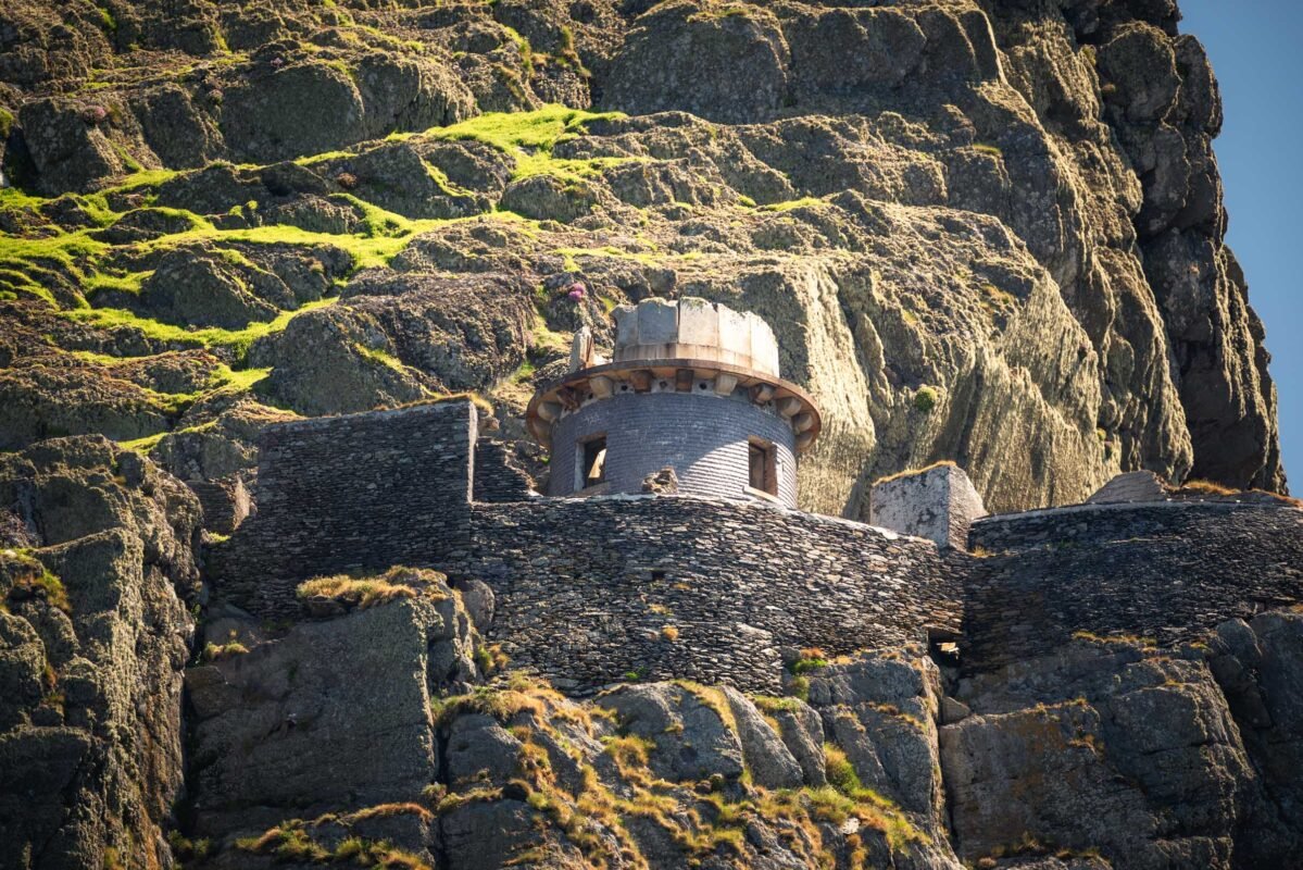 Kustpad met wilde heide en oceaan