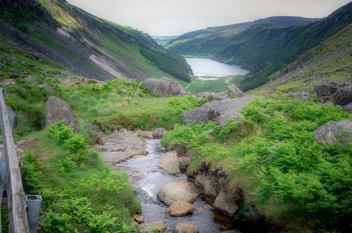 Upper Lake omringd door beboste bergen